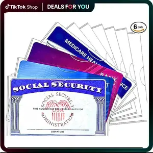 6 Packs Social Security Card Holder Protector/New Medicare Card Protector, 24 Mil Clear Water Resistant Plastic Sleeves for Waterproof SSN Card Protector/Credit Card Cover