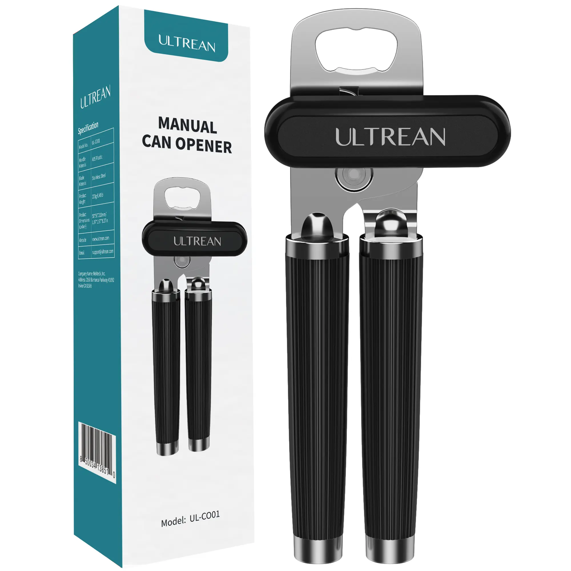 ULTREAN Manual Can Opener / Bottle Opener, Heavy Duty Stainless Steel Smooth Edge Manual Hand Held Handheld Kitchen Utensils Cover