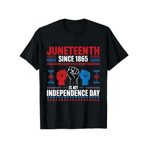 [100% Cotton] 100% Cotton Juneteenth Is My Independence Day 1865 Red White Blue T-Shirt for Women Men, PLUS SIZE