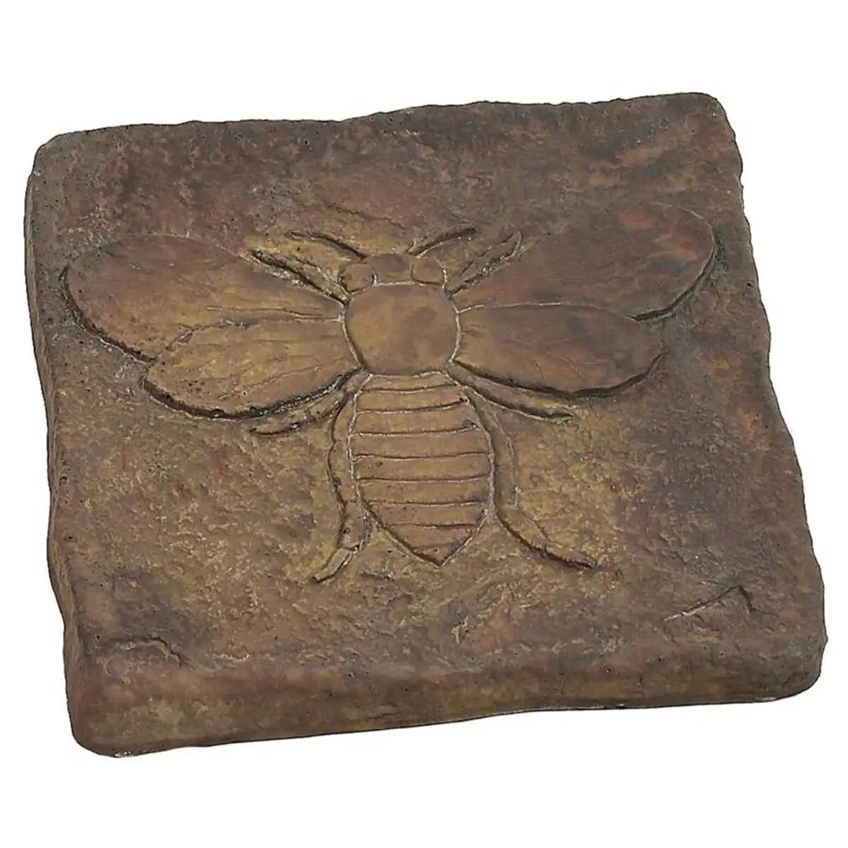 212 MAIN Athens Stonecasting 12x12 in Square Embossed Bee Concrete Stepping Stone - Beige & Brown, Pack of 5, Garden Path Accent, Outdoor Decor Piece