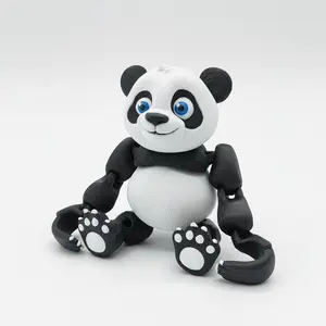 3D Printed Articulated Panda Fidget Toy - Flexible 9cm Body with Hanging Claws - Cute Desk Decor & Gift