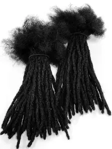 Real Human Hair Dreadlocks Loose Ended Afro Kinky Medium 1/4" 5 Locs Per Bundle Handmade Natural Grown Look Curly Unique