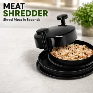 MIUVA Carne Chicken Shredder Tool Twist Sturdy Manual Meat Shredder with Double Handles Anti Slip Bottom for Chicken Pork Beef BBQ Meal Prep Kitchen Gadgets Kitchen Supplies Bowl Black