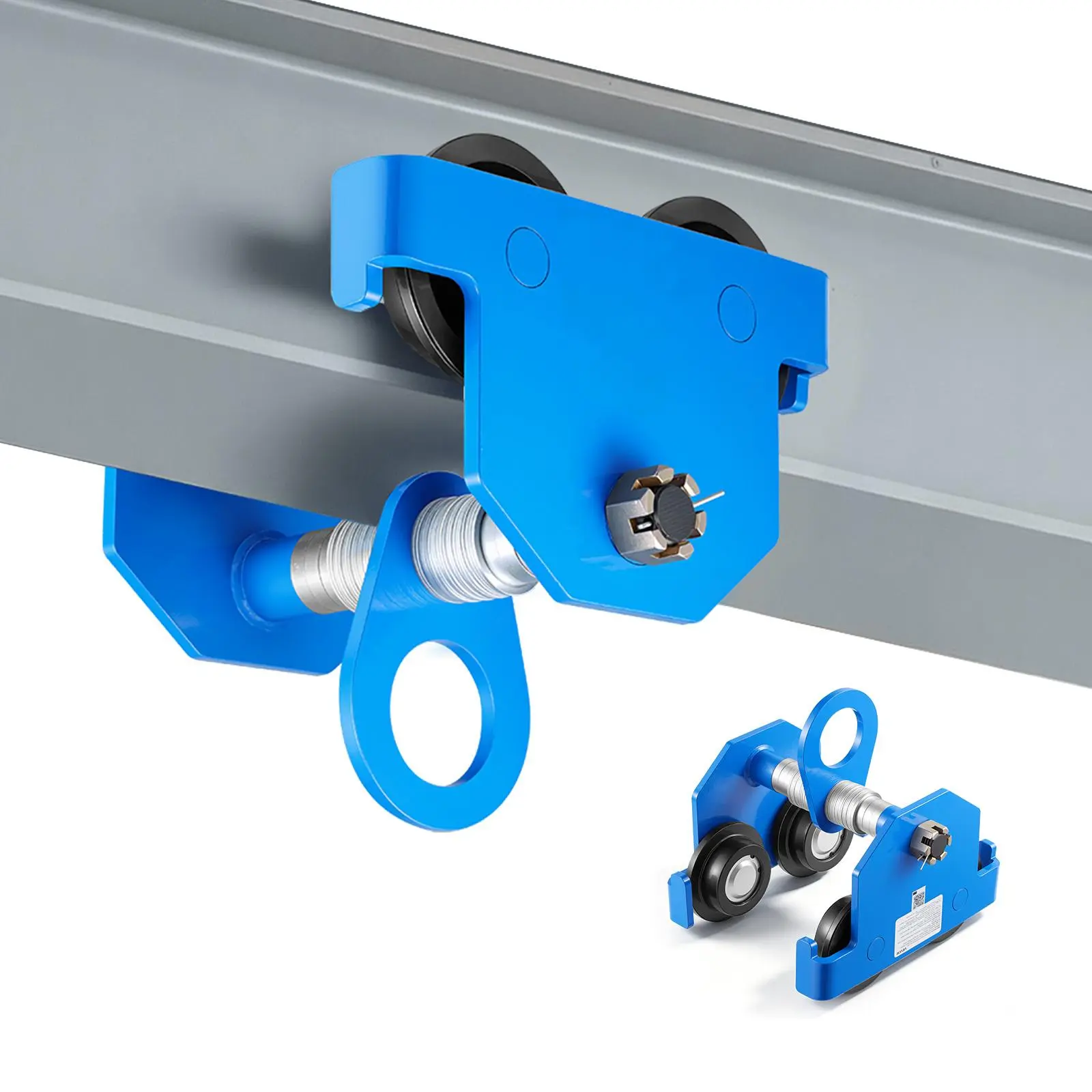 【SummerFinds】VEVOR Manual Trolley, 6600 lbs/3 Ton Load Capacity, Push Beam Trolley with Dual Wheels, Adjustable for I-Beam Flange Width 2.5" to 8", Heavy Duty Carbon Steel Garage Hoist for Straight & Curved I Beam