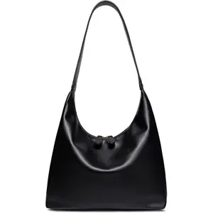 Leather Hobo Bags for Women Small Soft Shoulder Purse Slouchy Tote Handbags with Double Zipper Design