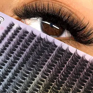 DIY Eyelash Clusters 280 Pcs, Mixed Lengths 8-16mm, Dense D Curl, Reusable Soft Lashes, Travel Essential, Perfect Gift for Women, D Curl Eyelashes