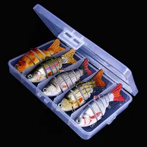 5 Pieces/set Fishing Lures Set Multi Jointed Swim Crank Fishing Lure 3.9in,Bionic Hard Fishing Bait Suitable for Fresh Water and Saltwater,Slow Sinking Lifelike Swimbait,Outdoor Fishing Equipment for Perfect for Beginners