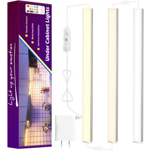 3Pcs Under Cabinet Lights Plug in, 12 Inch Ultra Thin Under Cabinet Lighting, Super Bright Daylight White Under Counter Lights for Kitchen, Dimmable Light for Cabinet, Counter, Workbench, Desk kitchen cabinet dimmable light