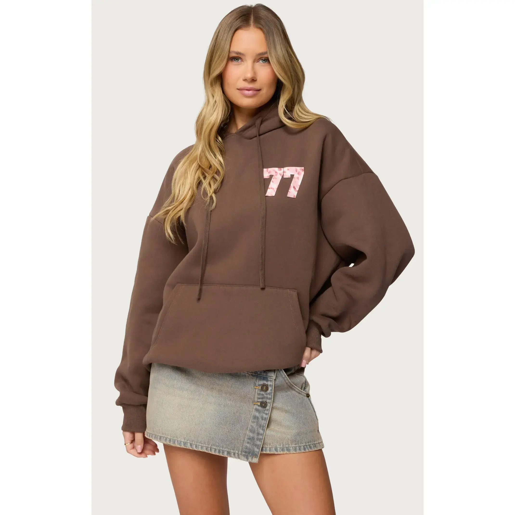 Edikted Women's Leopard 77 Oversized Hoodie