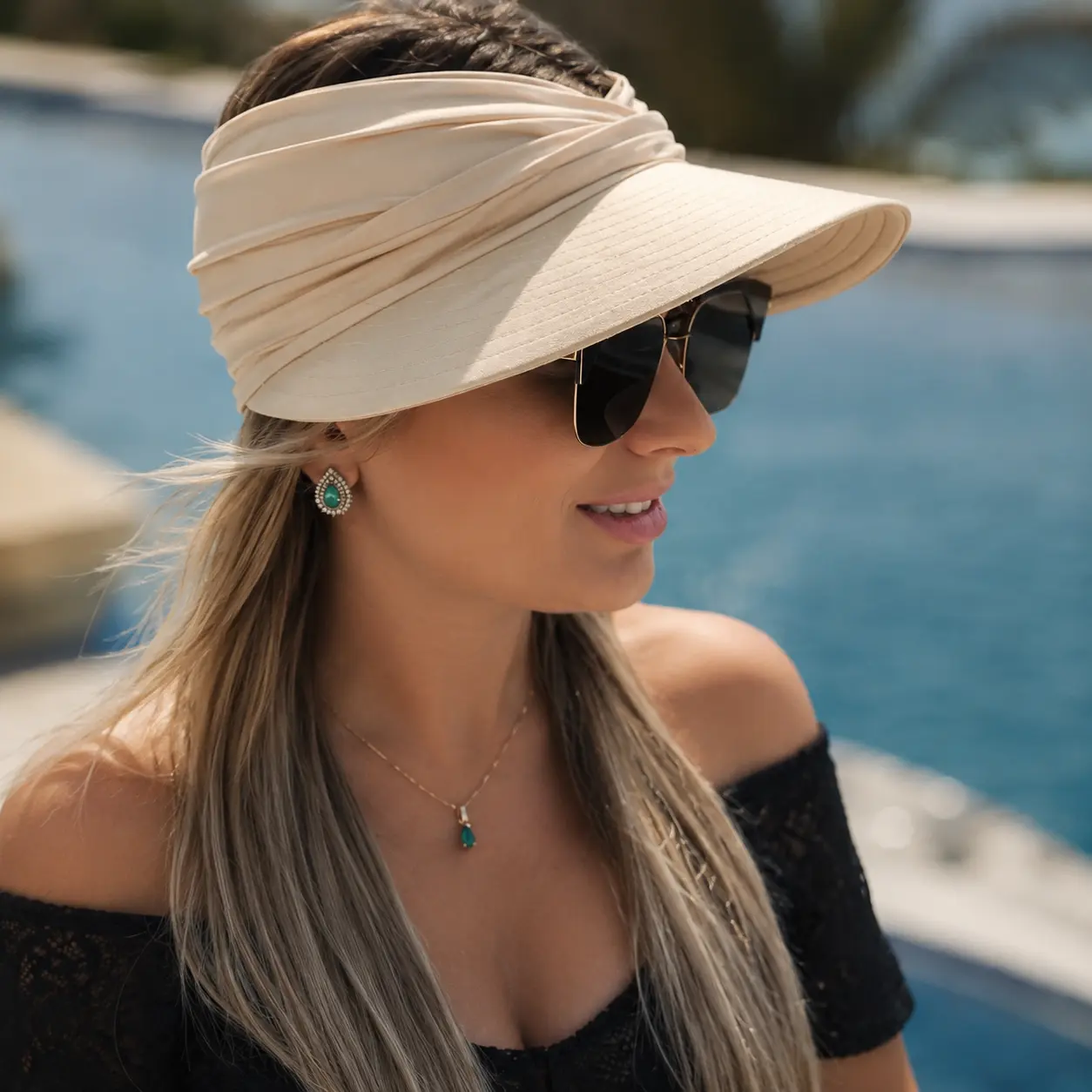 Stylish Women UPF50+ Sun Shade Visor Hat, Rear Hollow High Ponytail Hat, Multi-scene Outdoor Daily Hat for Women Gift