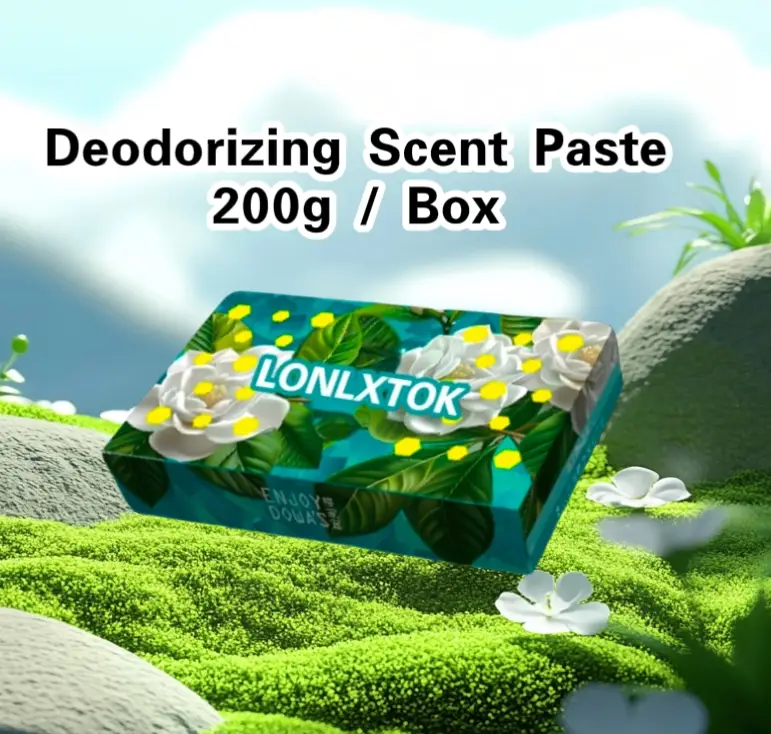 LONLXTOK Scented Car Air Freshener - Long Lasting Teakwood Diffuser - 60+ Days Freshness - 200g Box - Easy to Use Deodorizing Paste