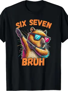 Six Seven Bruh 67 Capybara Vintage Funny Meme Gift