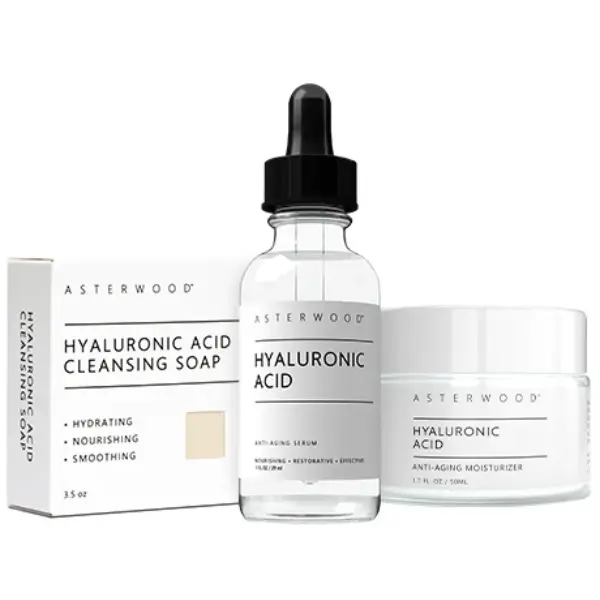 Minimalist Collection | Hyaluronic Acid Skincare Set | Cleansing Bar + Serum + Moisturizer | Hydrating, Anti-Aging & Plumping