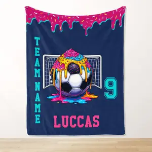 Custom Soccer Blanket, Gift For Team, Player Birthday Gift, Soccer Gifts, Boys Soccer Gifts, Girls Soccer Gift, Soccer Player Gifts 