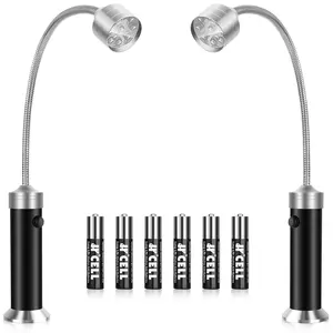 [2-Pack BBQ Grill Lights] Magnetic Base, Heat & Water Resistant - Perfect Christmas Gift for Dads, Grill Masters & BBQ Enthusiasts - 360° Flexible Neck, Super Bright LED, Batteries Include