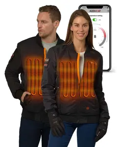 MAX 22W Extra Warm Heated Bomber Jacket with 1 Battery Pack - XL Heating, 12V Dual Battery Pockets Menswear Coats Glove Simple