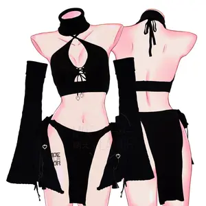 Black Winter Fox Lingerie Look