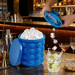 Silicone Ice Maker Bucket🧊Space Saving Cylinder Ice Cube Tray Mold! Easy Squeeze Release Double Chamber Ice Bucket Ice Molds for Small Freezer, RV, Home Bar Accessories & Iced Coffee. Trending Kitchen Gadget Finds & Drink TikTok Hack!