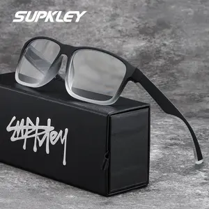 SUPKLEY Sports Men's Reading Glasses With Anti Slip And Anti Drop Pc Rectangular Transparent Frame, Suitable For Daily Casual Reading, Suitable For Both Men And Women With Multi Degree Reading Glasses Reading Eyeglasses