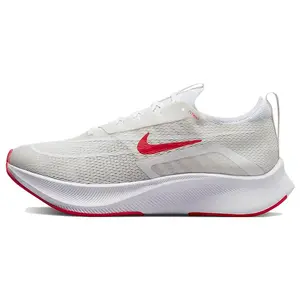 Nike Zoom Fly 4 Men's Low-Top Carbon Plate Running Shoes with Zoom Foam in White and Red