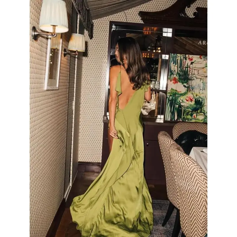 slim fit dress slacks Dark Green Backless Short Homecoming Dress main image 0