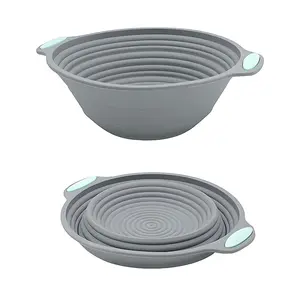 Round Foldable Yeast Bread Baking Basket, Sourdough Proofing Basket, Food Grade Silicone Fermentation Tray, Beginner Yeast Kit, Bread Making Tool, Kitchen Supplies