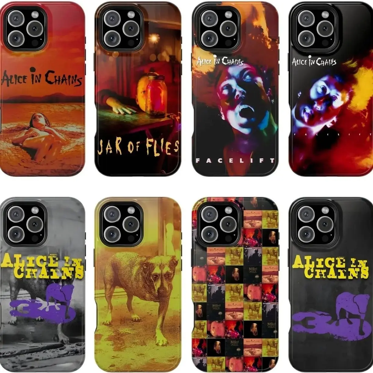 Alice In Chains Album Phone Case – Jar of Flies, Facelift, Dirt, Self-titled Album | 30th Anniversary Edition Grunge Rock, Compatible with iPhone X, 11, 12, 13, 14, 15, 16, 17 & more