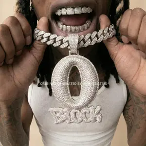 DELUXE Oblock Pendant Von's Version Memorial Hip-Hop Letter Pendant Necklace Full Inlaid Necklace Fashion Jewelry Trendy Unisex Jewelry