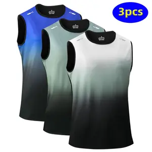 Summer Gradient Color Sports Tank Top for Fitness, Running, Outdoor Activities – Loose Fit, Breathable Casual Sleeveless T-Shirt