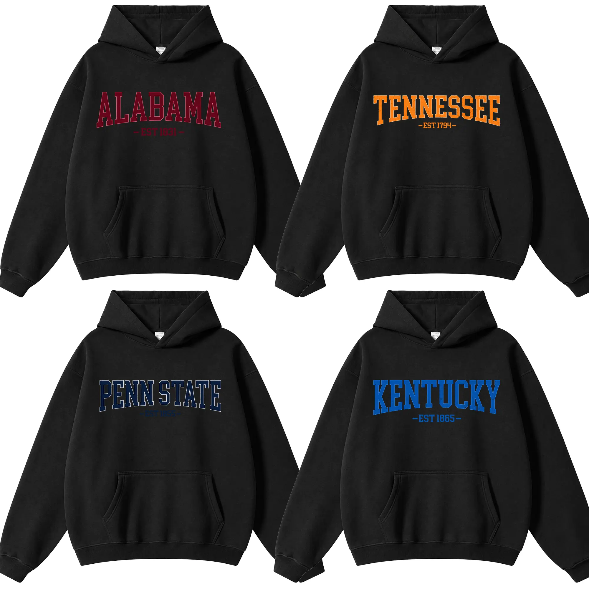 Vintage Varsity College Hoodie – Black Color, Distressed Athletic Style, Unisex Fleece Hooded Sweatshirt, Cozy Casual Outfit for Students, Campus Wear, Gift for Friends & Family, Valley State Co