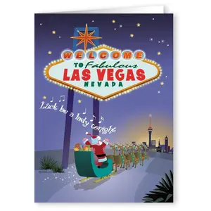 Stonehouse Collection - Las Vegas Christmas Cards - 18 Cards & Envelopes - Welcome To Vegas!