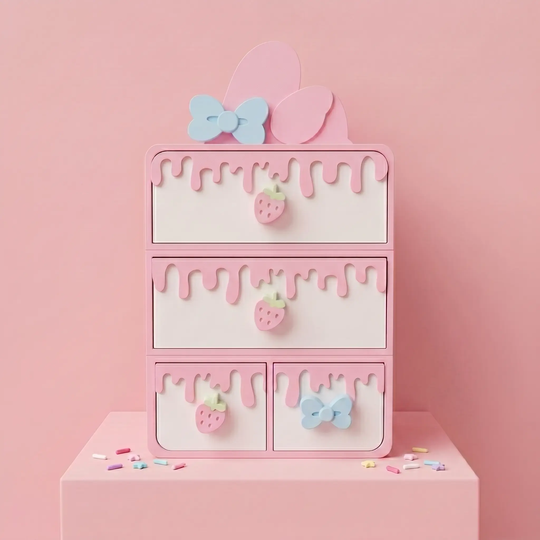 Sweet Treat Kawaii Desk Organizer - Girly Bedroom Decor & Vanity Drawers
