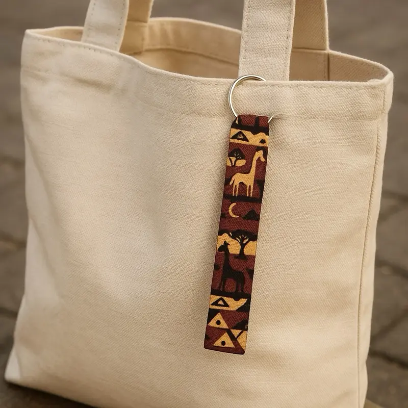 Safari-Inspired Keychain - Beaded Design with Animal Motifs, Adjustable Loop Attachment, Ideal for Everyday Use