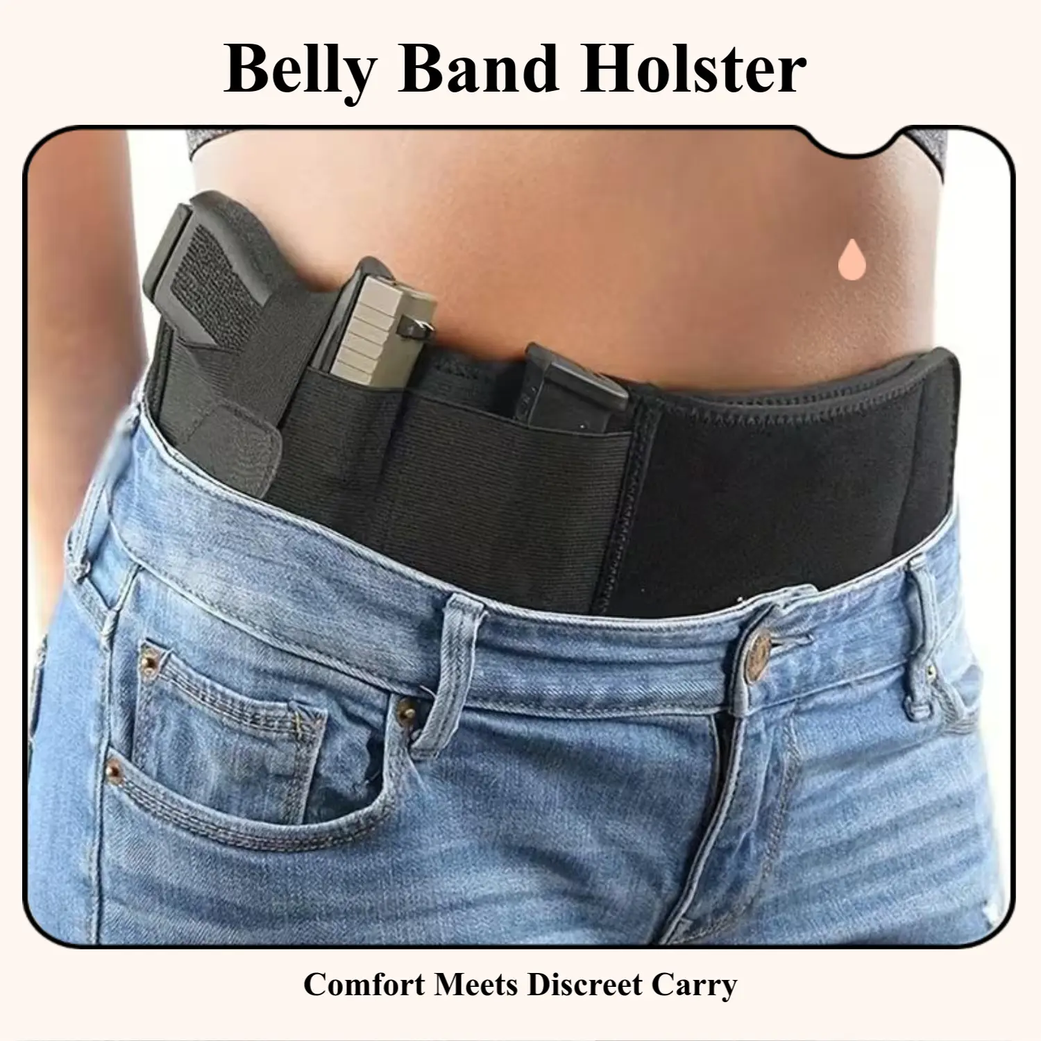 Breathable Elastic Fabric Mid Waist Belly Band Holster for Concealed Carry - Reliable Secure Tactical Gear for Adults, Snug Wrap for Everyday Use & Outdoor Recreations, Unisex Fit, All Users, Discreet Everyday Use