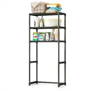 Gaomon 3-Tier Carbon Steel Over-The-Toilet Storage Rack, Freestanding Bathroom Organizer with Adjustable ft & Open Shelving, Space-Saving Shelf for Restroom, Laundry Room