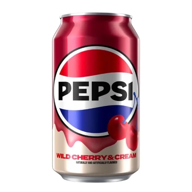 Pepsi Wild Cherry & Cream Soda -12 oz Can - Refreshing Soft Drink