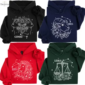 FULL 12 Zodiac Constellation Hoodie – Vintage Celestial Astrology Pullover for Women & Men, Horoscope Line Art Hoodie, Perfect Birthday Gift for Astrology Lovers, Best Friend Gìfts