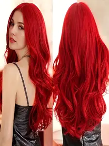 Fluo Long Curly Loose Wave Wig for Women, High Temperature Fiber, Easy Wear, Suitable for Daily Use, Parties, Cosplay