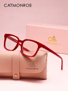 CATMOROE Fashionable And Minimalist Anti Blue Light Reading Glasses With Comfortable And Lightweight Leopard Print PC Square Frame Eyeglasses And Multi Degree Optional High-definition Reading Glasses High Quality Eyewear