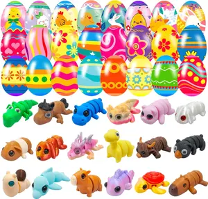 Mothers Day Gift 18 Pcs Easter Eggs with 3D Print Animal Prefilled Easter Eggs with Toys Inside Easter Egg Fillers for Kids Boys Girls Easter Basket Stuffers Party Favors Easter Egg Fillers