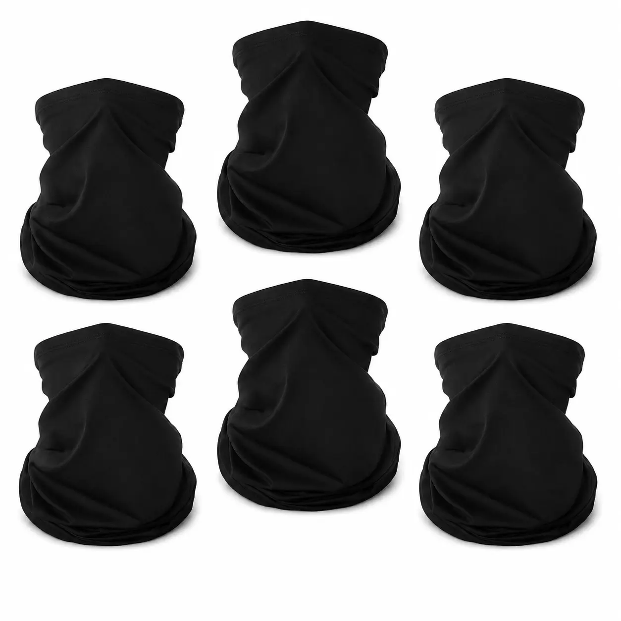 6 Pack Breathable Neck Gaiter Face Cover Balaclava Bandana UV Sun Protection Headwear for Men Women Outdoor Sports