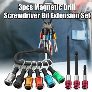 9pcs Hexagonal Shank Drill Bit Holder and Drill Bit Screwdriver Head Extension Kit Quick Release Drill Bit Holder Chuck Adapter Extender Suitable for Impact Screwdriver Nuts and Screw Drills