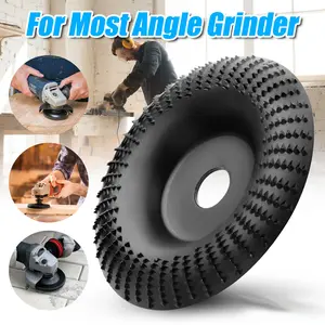 4 Inch Wood Grinder Wheel Disc - Wood Carving Disc Grinder Wheel Disc, Wood Grinding Shaping Disc for Angle Grinder with 5/8” Arbor, tool for Woodworking Projects