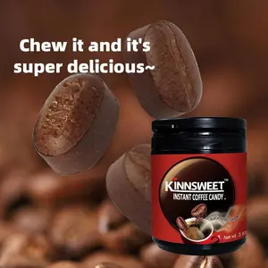KINNSWEET Chewable Coffee Candy 64 Bottles 1 Carton Black Coffee & Hazelnut Flavors Energy Boost Snack Food for Convenient Snacking