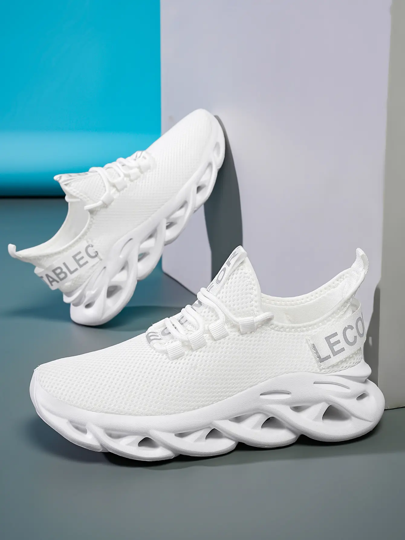 Sneakers for Women, Lightweight Breathable Athletic Sport Shoes, Solid Black Low Top for Outdoors with Wear-Resistant Non-Slip Hollow Sole