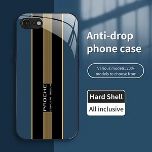 Suitable for [iPhone Se 2] New high-end diamond silk glass mobile phone case New business simple explosion-proof glass mobile phone case Affordable anti-fall and anti-fingerprint 995