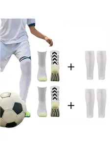 2 Piece Set Outdoor Men Women Fitness Non-slip Breathable Comfortable Basketball Football Socks Sweat Absorbing Athletic Socks Sports Calf Socks Compression Socks Soccer Accessories