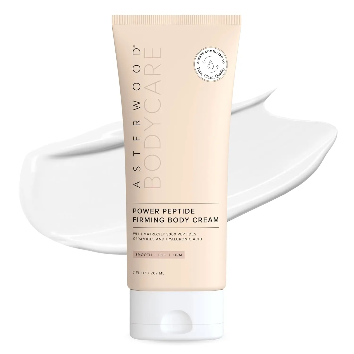 Asterwood Power Peptide Firming Body Cream 7 Fl Oz - Matrixyl 3000, LIFT Oléoactif, Ceramides & Hyaluronic Acid Skin Tightening & Lifting Lotion