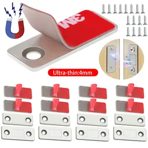 4 SET Cabinet Strong Magnetic Catch Latch Ultra Thin Magnet Latch Closure Catches Sticky for Kitchen Cupboard Sliding