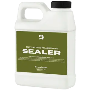 Sienna Studios Acrylic-Polyurethane Sealer for Concrete, Cement & Jesmonite Crafts – Matte Clear Finish – Food Safe, Non-Toxic, Water Resistant, Non-Yellowing – Seals Trays, Coasters & Candle Vessels – 16oz